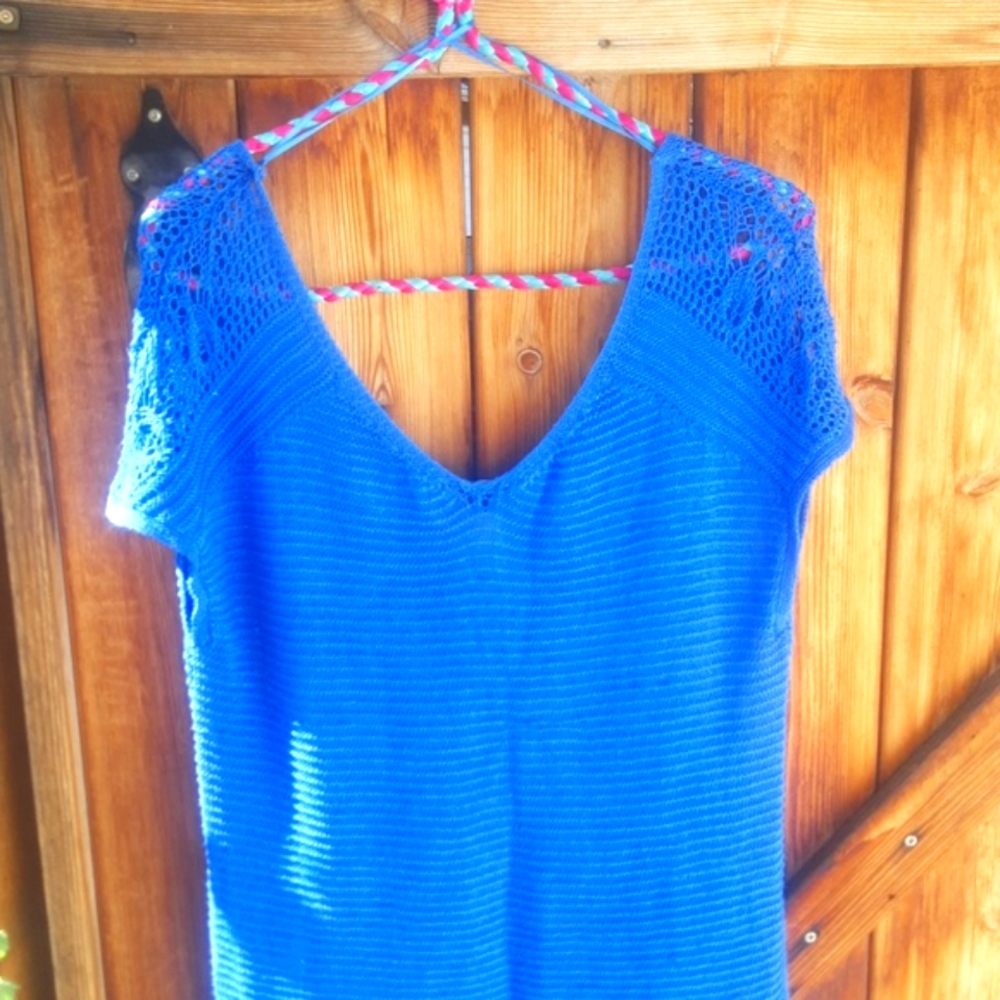 Cyrus Blue crocheted swim cover up